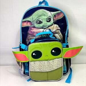NWT Disney Star Wars Backpack & Lunchbox with Mandalorian Baby Yoda Bin9